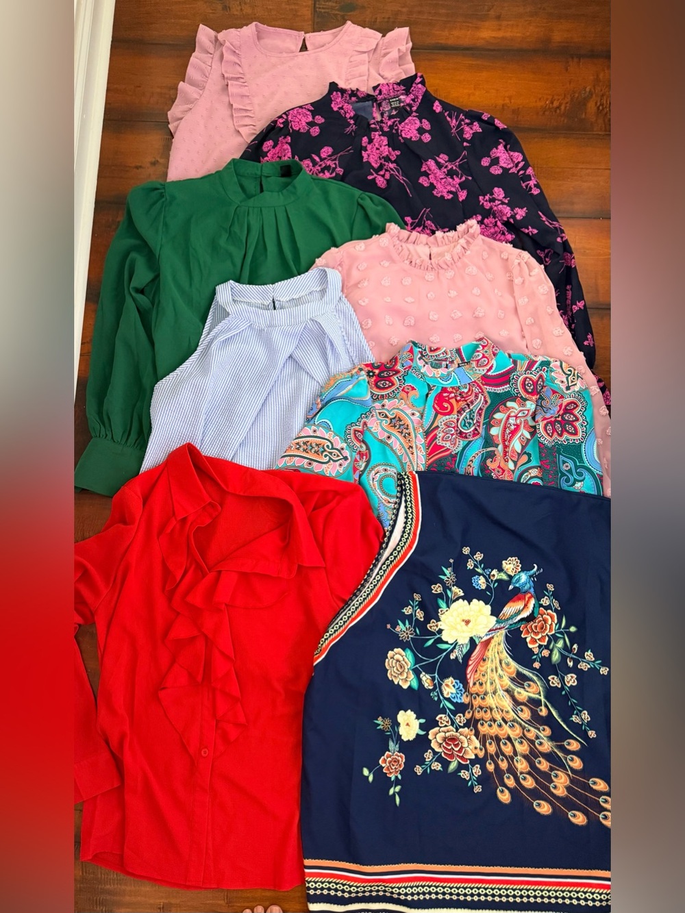 SHEIN Women’s Mixed Blouses – Green, Pink, Red, Navy, Light Blue, Teal